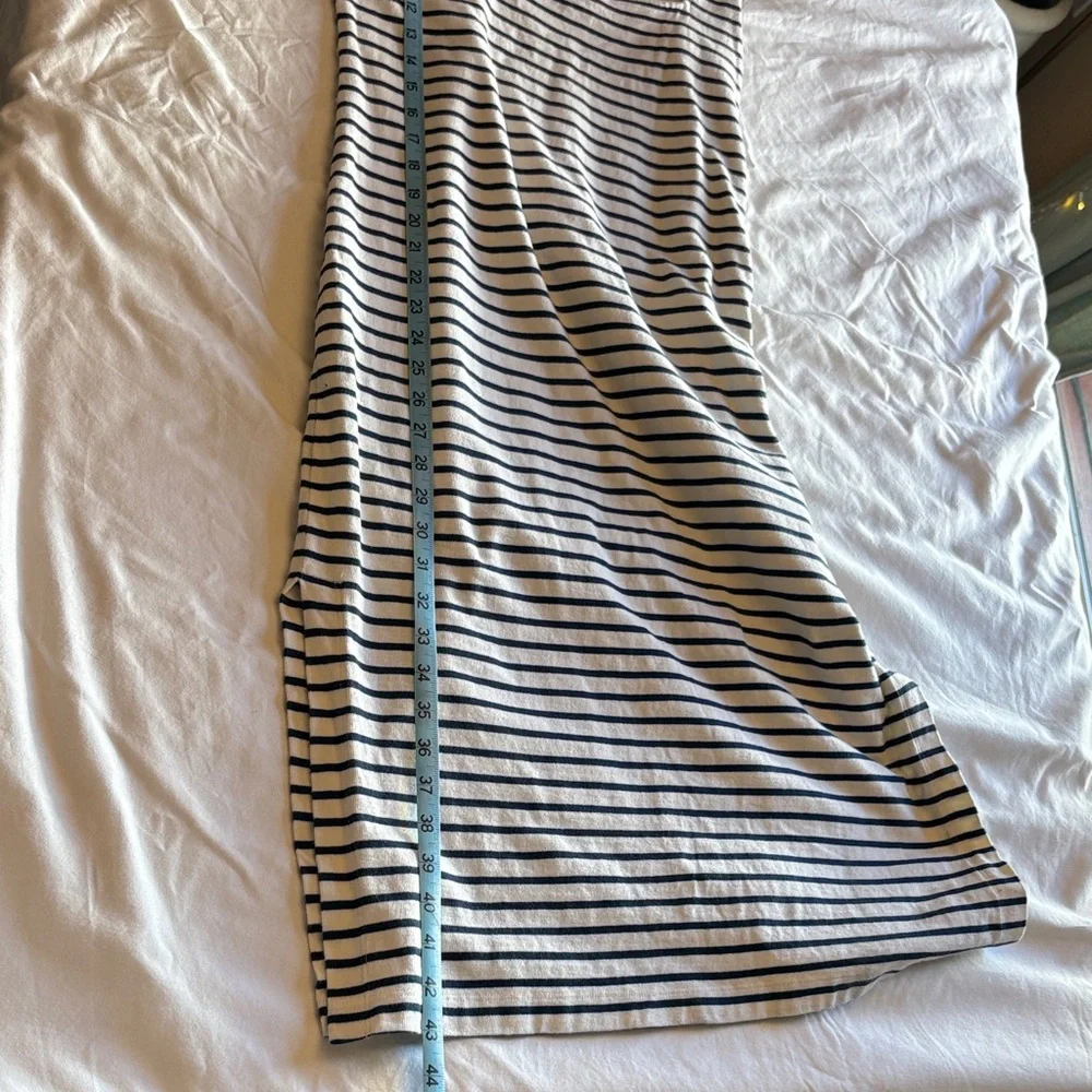 Rails Women's Nautical Striped Midi Dress Square Neck 100% Cotton Navy White  L